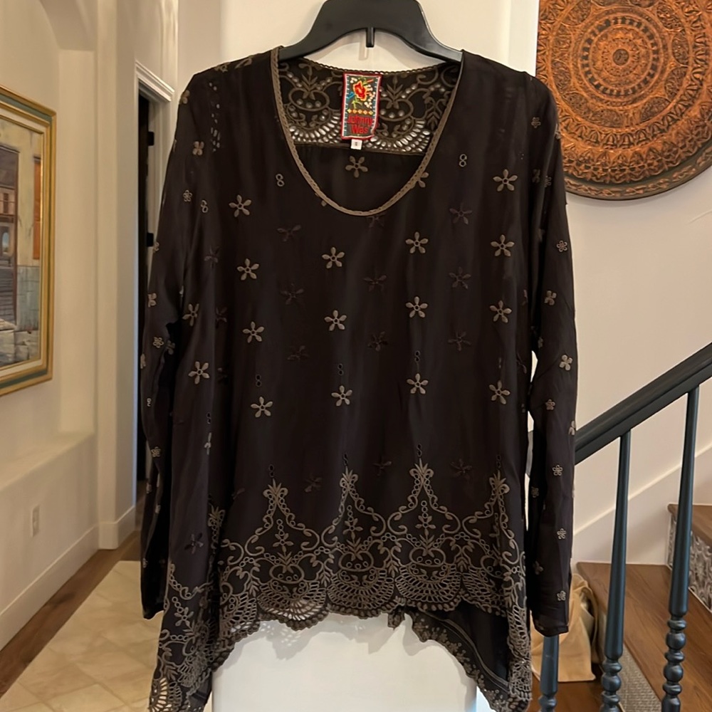 Johnny Was Brown Top Size Small